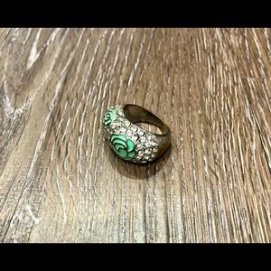 Silver Ring with Turquoise Roses